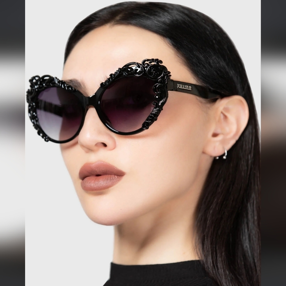 Killstar Gothic Black Sunglasses - Picture 3 of 5